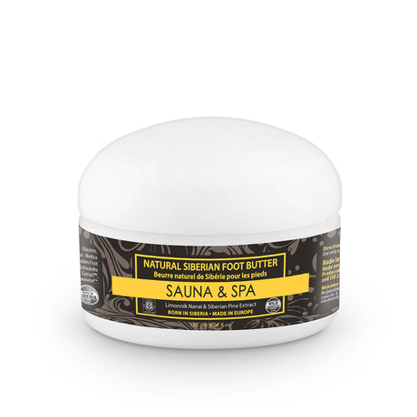 Tarro de Natura Siberica Manteca nutritiva para pies Sauna & Spa 120 ml