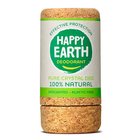 Envase de Happy Earth Desodorante mineral de alumbre sin perfume 90 g