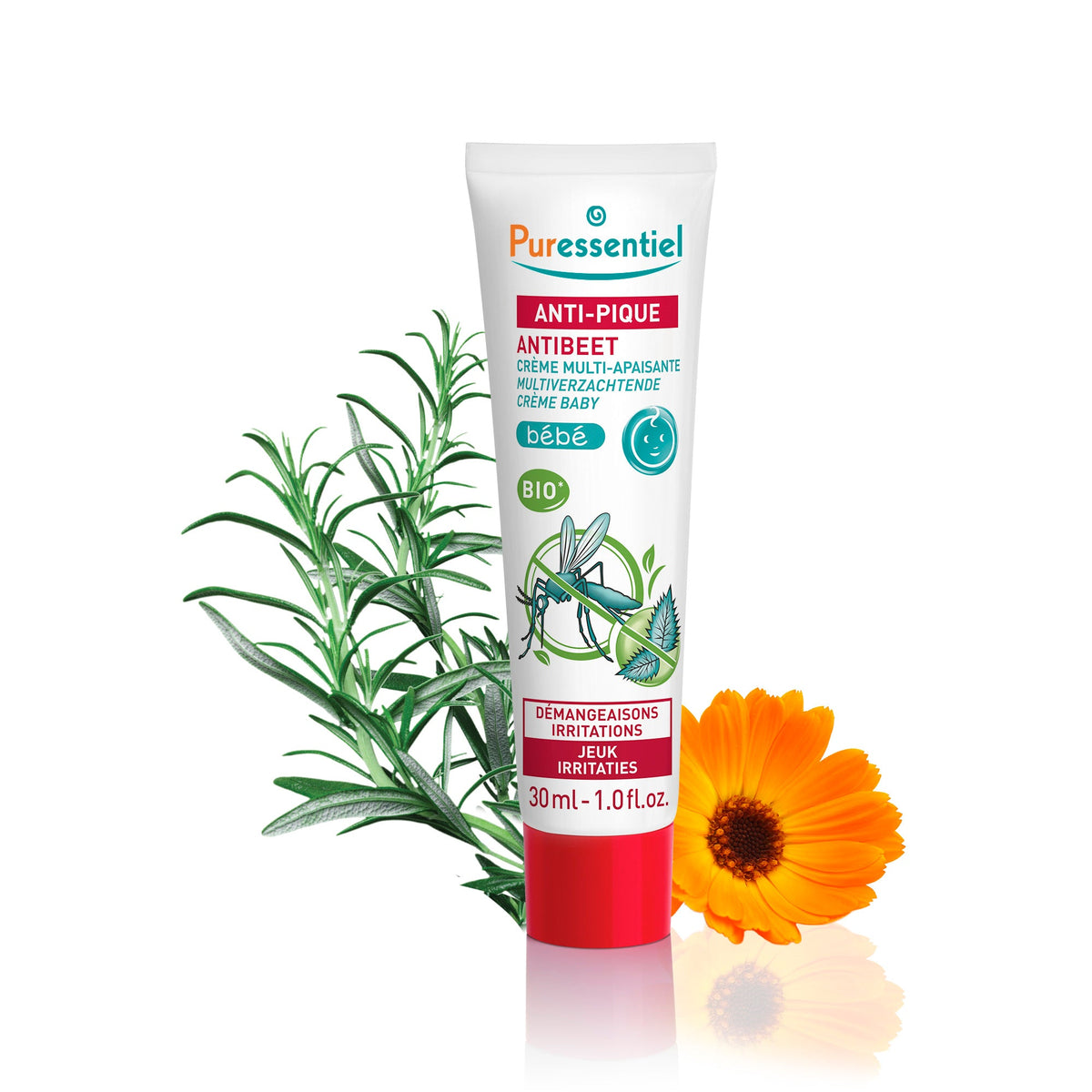 Envase de Puressentiel Anti-Pique Crema calmante bebé 30 ml