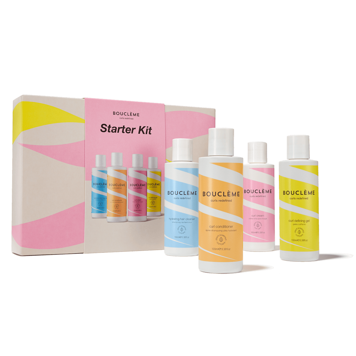 Bouclème Starter Kit con cuatro productos de 100 ml, vista frontal