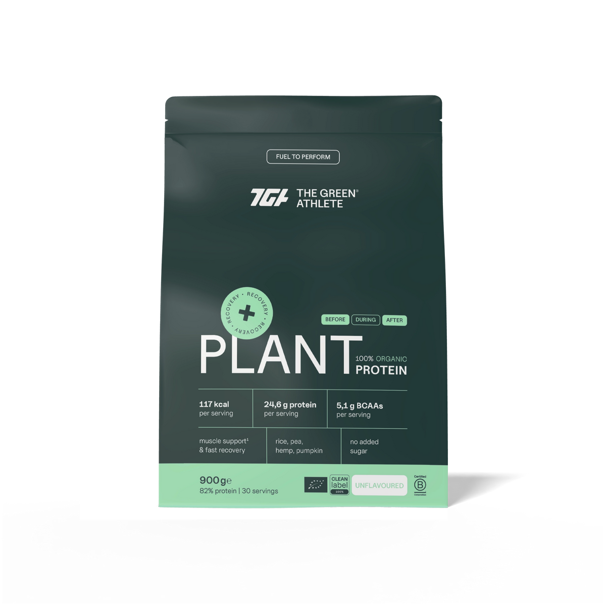 The Green Athlete Proteína vegetal bio sin sabor 900 g - envase