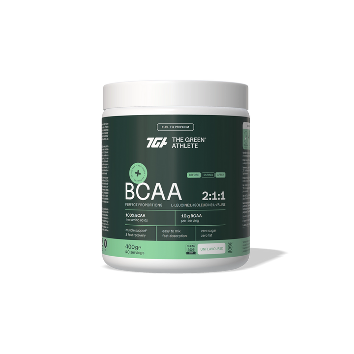 The Green Athlete BCAA 2:1:1 sin sabor 400 g - envase