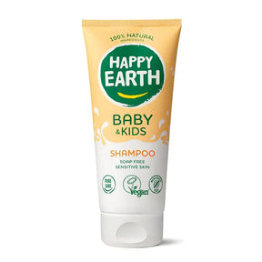 Envase de Happy Earth Baby & Kids Champú suave sin jabón 200 ml