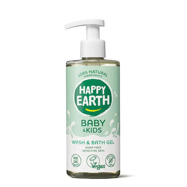 Envase de Happy Earth Baby & Kids Gel de baño sin jabón 300 ml
