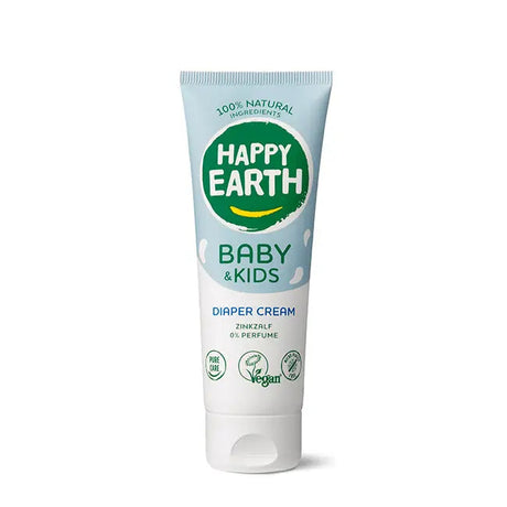 Envase de Happy Earth Baby Crema de pañal con zinc sin perfume 75 ml