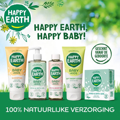 Happy Earth - Gel de Baño y Ducha sin Jabón para Bebés y Niños