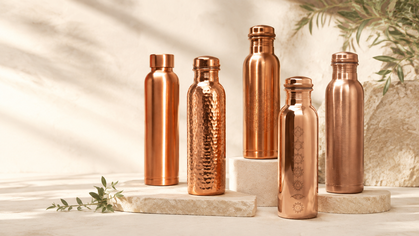 Colección de botellas de cobre artesanal Biovardi