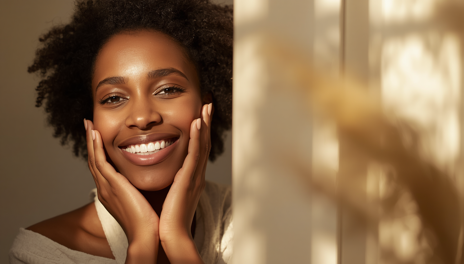 Mujer de piel radiante disfrutando su rutina de belleza natural - comunidad Biovardi