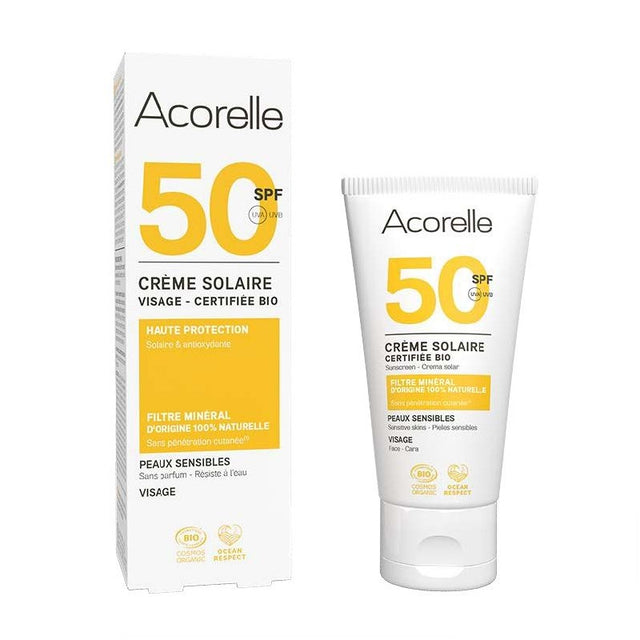 Crema solar facial SPF 50- 50 ml - ACORELLE | protección solar (foto 1)