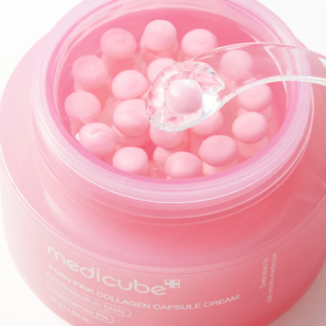 Detalle del envase Medicube PDRN Pink Collagen Capsule Cream