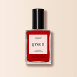 Frasco de esmalte de uñas Manucurist Green color Anémone, un rojo clásico brillante en Biovardi.