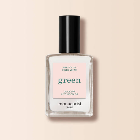 Frasco de esmalte de uñas Manucurist Green color Blanco Lechoso traslúcido en Biovardi.