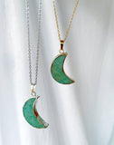 Crescent Moon Gemstone Amazonite Pendant