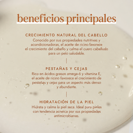 Beneficios del aceite de ricino Fushi: imagen del fabricante traducida al español