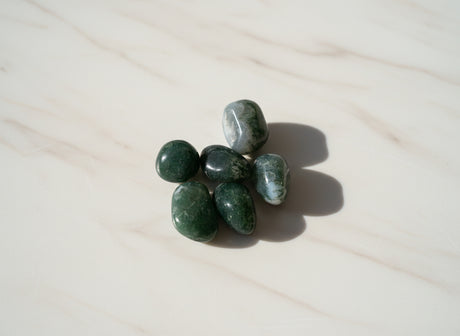 Ágata verde natural pulida de alta calidad para calma, equilibrio emocional y bienestar diario