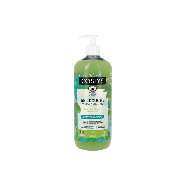Coslys Gel de ducha refrescante Menta y Cáñamo 1 L