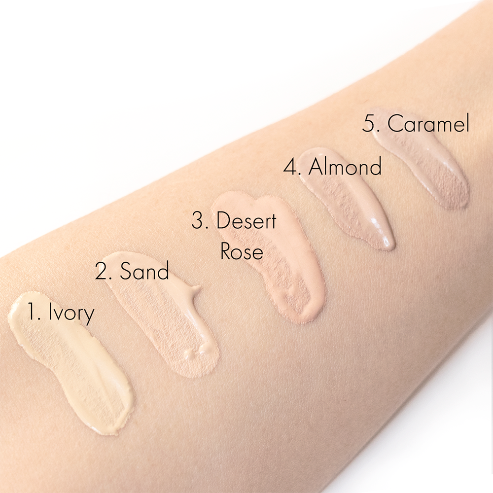 Muestra del tono 03 Desert Rose de JOIK Luminous Foundation