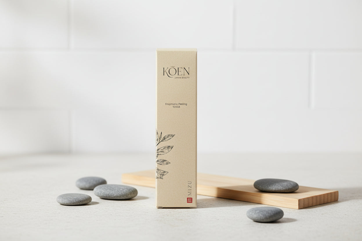 Tónico exfoliante enzimático MIZU de KÕEN Japan Beauty, paso esencial de renovación celular en Biovardi.