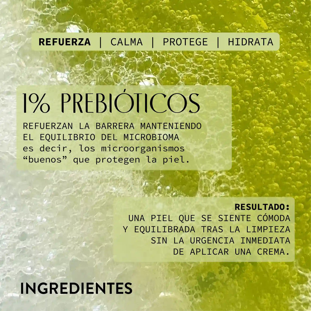 Ingrediente activo Limpiador Facial: 1% Prabióticos para el equilibrio del microbioma de la piel | Biovardi