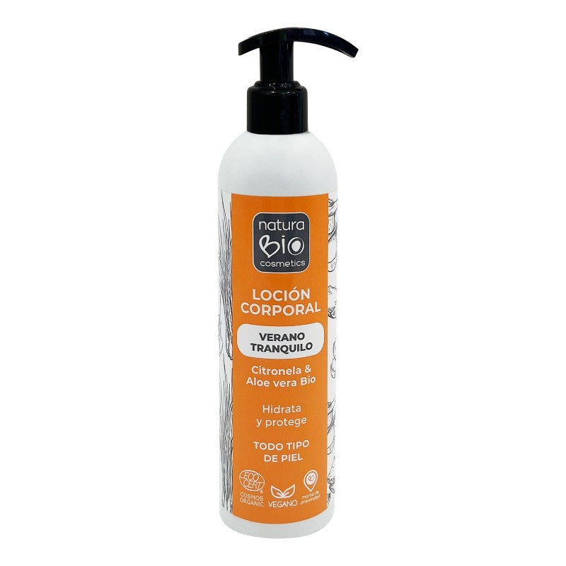 Envase de NaturaBIO Verano Tranquilo Loción con citronela 250 ml