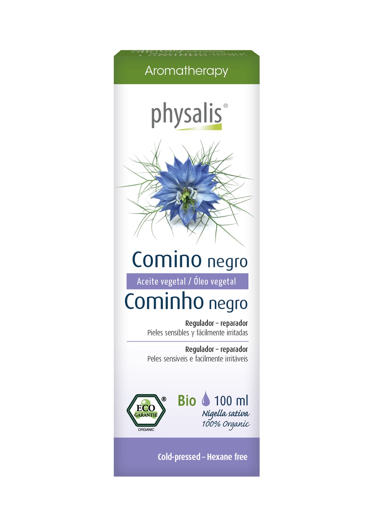 Envase de Physalis Aceite de comino negro Bio 100 ml