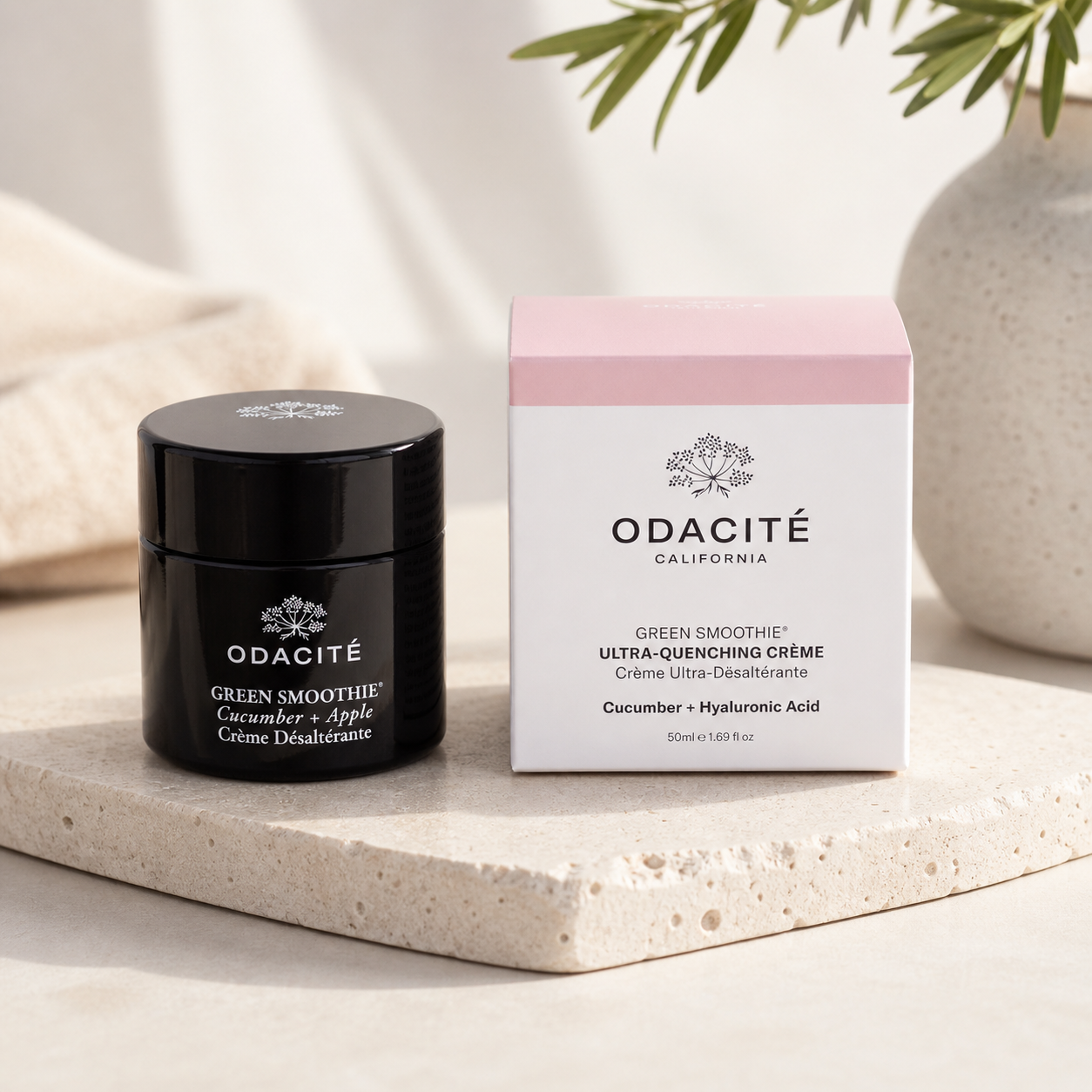 Odacité - Green Smoothie Ultra-Quenching Crème | Crema Hidratante de Pepino y Ácido Hialurónico (50ml)