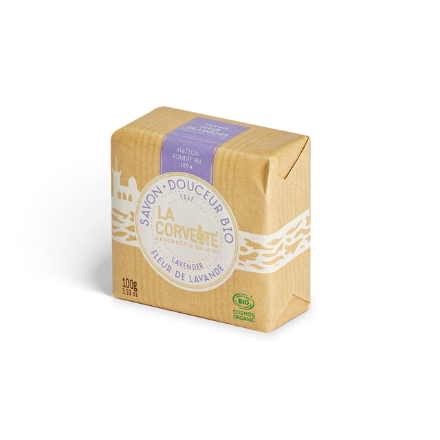 Envase de La Corvette Jabón Douceur Bio de lavanda 100 g
