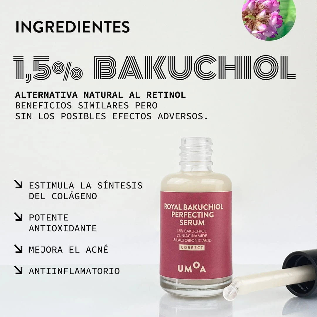 Ingredientes Sérum Bakuchiol 1,5% - Alternativa natural al retinol, antioxidante y antí-age | Biovardi