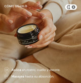 Modo de aplicación de Salad Code Velvet Ultra Rich: crema sobre rostro, cuello y escote