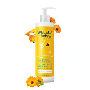 Envase de Weleda Champú y gel de ducha de caléndula 400 ml