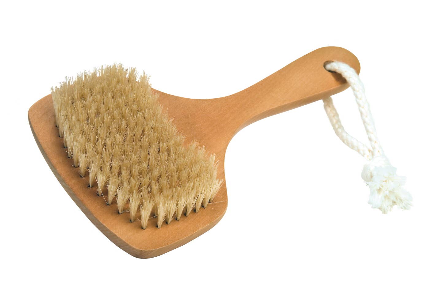 Short-handled wooden body brush