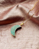 Crescent Moon Gemstone Amazonite Pendant