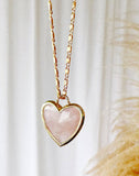 Gemstone heart pendant - Rose Quartz