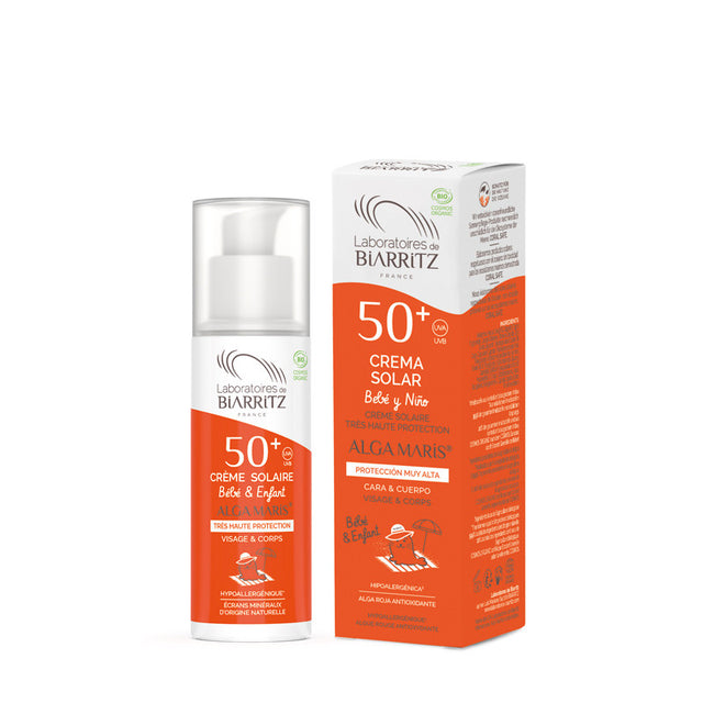 Laboratoires Biarritz Alga Maris Crema Solar Niños SPF 50+ Filtro Mineral (100 ml) | protección solar